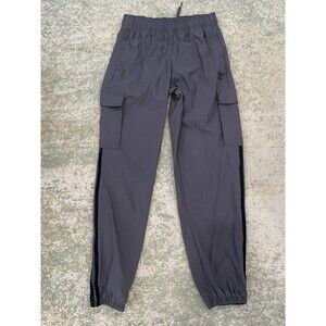 Adidas Cargo Jogger Men's Size LARGE Gray 3-Stripe W/Pockets Tapered Joggers